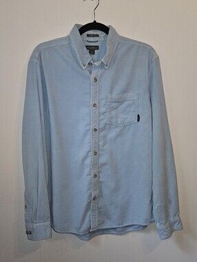 Eddie Bauer Classic Fit Baby Blue 100% Cotton Button Down Shirt Large